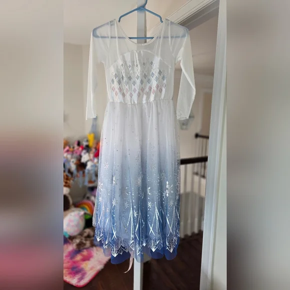 Sparkling Winter Princess Tutu Dress with Snowflake Pattern - 9-10 Years - Picture 4 of 10